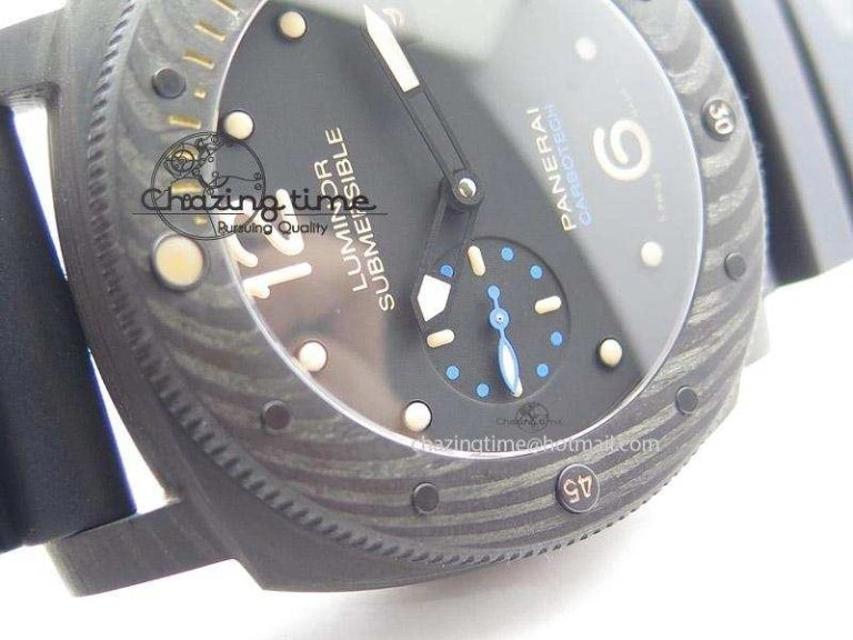 PAM616 Carbotech V6F Best Edition on Blue Logo Black Rubber Strap P9000