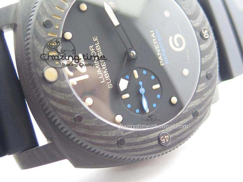 PAM616 Carbotech V6F Best Edition on Blue Logo Black Rubber Strap P9000