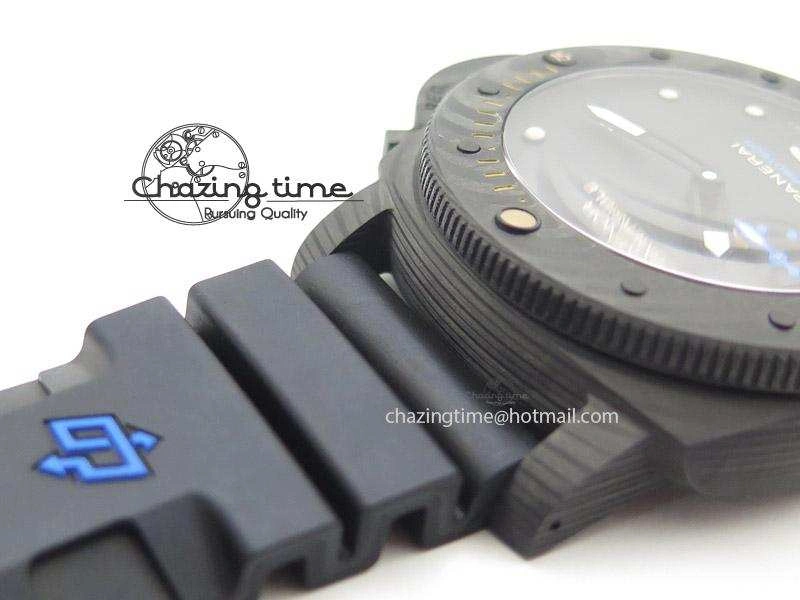 PAM616 Carbotech V6F Best Edition on Blue Logo Black Rubber Strap P9000