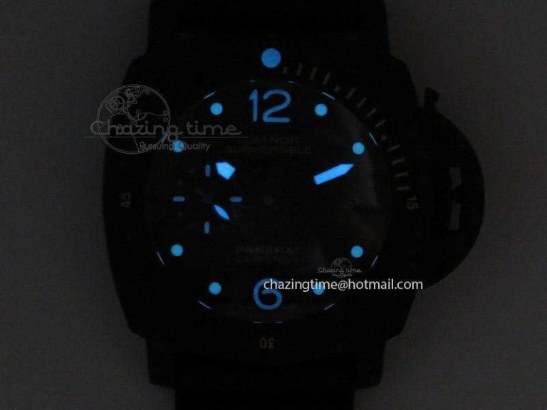 PAM616 Carbotech ZF Best Edition On Blue Logo Black Rubber Strap P9000
