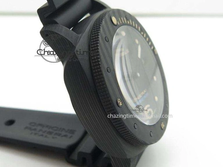 PAM616 Carbotech ZF Best Edition On Blue Logo Black Rubber Strap P9000