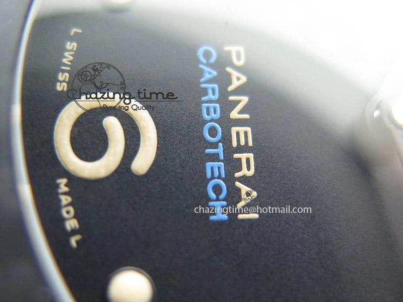 PAM616 Carbotech ZF Best Edition On Blue Logo Black Rubber Strap P9000