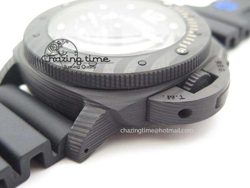 PAM616 Carbotech ZF Best Edition On Blue Logo Black Rubber Strap P9000