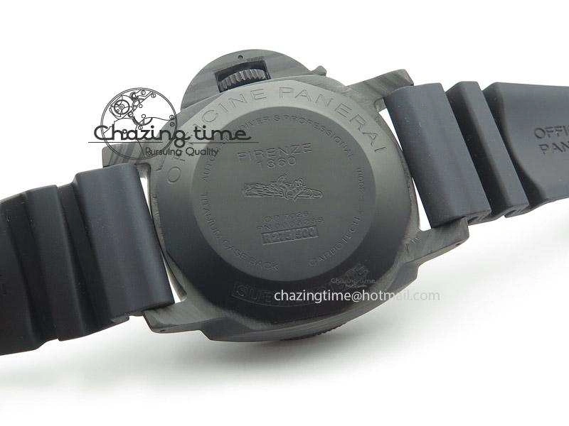 PAM616 Carbotech ZF Best Edition On Blue Logo Black Rubber Strap P9000