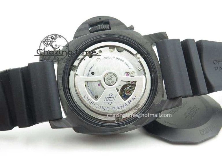 PAM616 Carbotech ZF Best Edition On Blue Logo Black Rubber Strap P9000