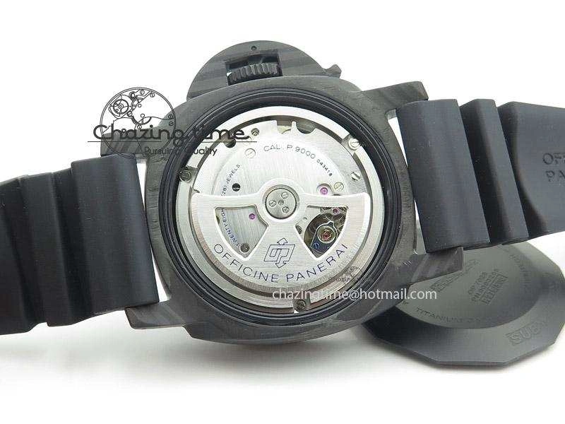 PAM616 Carbotech ZF Best Edition On Blue Logo Black Rubber Strap P9000