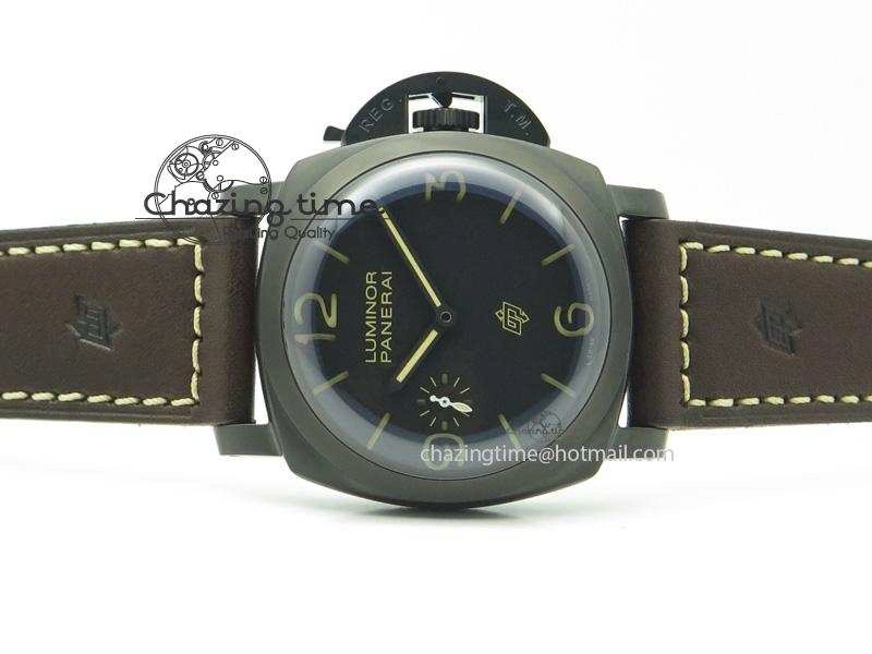 PAM617 R Luminor 1950 DLC V6F California Dial Sapphire Crystal On Brown Leather Strap P3000