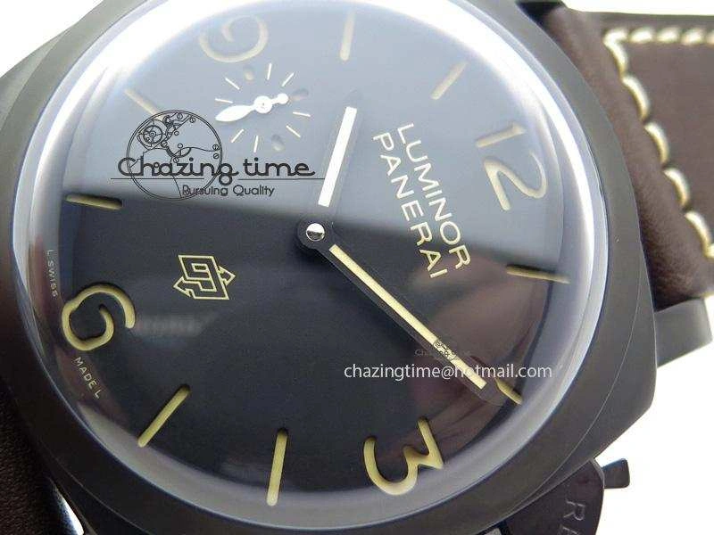 PAM617 R Luminor 1950 DLC V6F California Dial Sapphire Crystal On Brown Leather Strap P3000