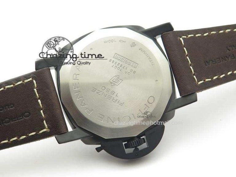 PAM617 R Luminor 1950 DLC V6F California Dial Sapphire Crystal On Brown Leather Strap P3000