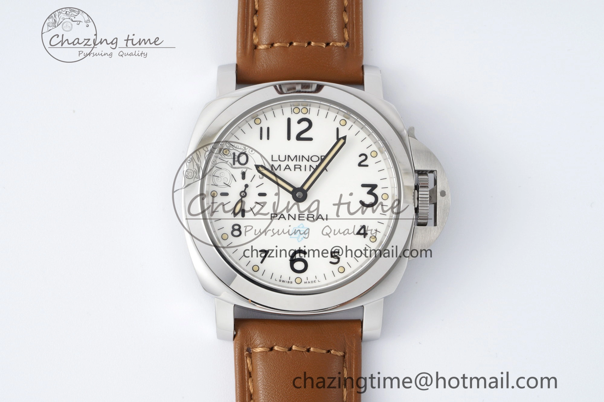 PAM660 W HWF 1:1 Best Edition White Dial on Brown Leather Strap A6497