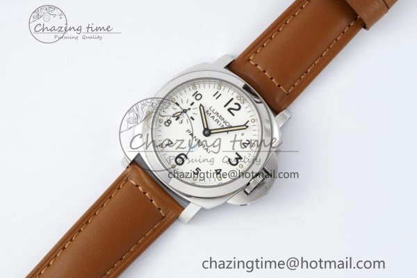 PAM660 W HWF 1:1 Best Edition White Dial on Brown Leather Strap A6497