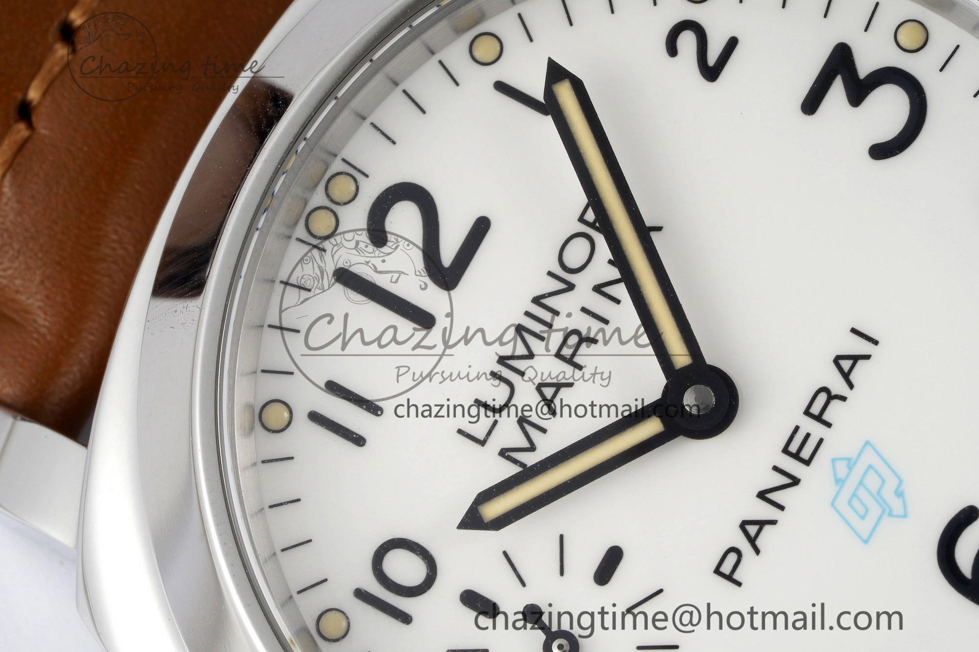 PAM660 W HWF 1:1 Best Edition White Dial on Brown Leather Strap A6497