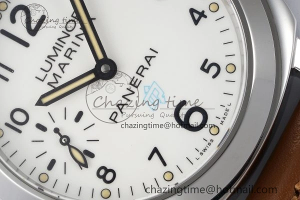 PAM660 W HWF 1:1 Best Edition White Dial on Brown Leather Strap A6497
