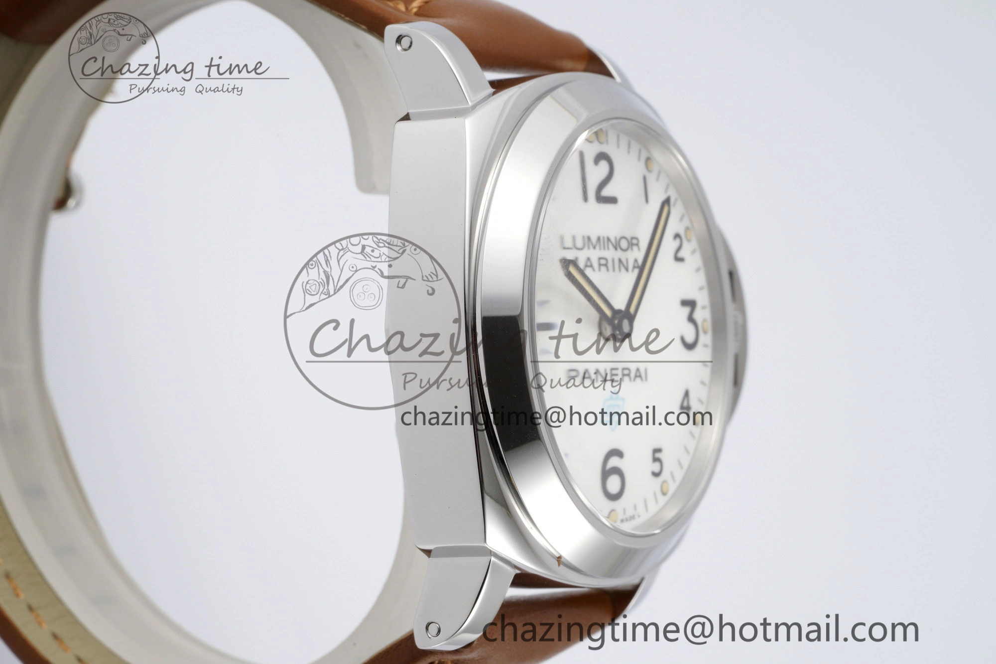 PAM660 W HWF 1:1 Best Edition White Dial on Brown Leather Strap A6497