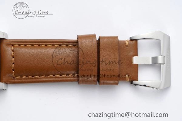 PAM660 W HWF 1:1 Best Edition White Dial on Brown Leather Strap A6497