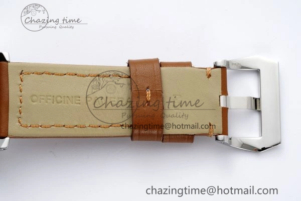 PAM660 W HWF 1:1 Best Edition White Dial on Brown Leather Strap A6497