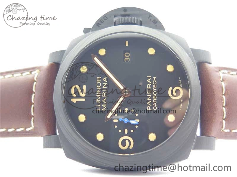 PAM661 Carbotech VSF 1:1 Best Edition on Brown Leather Strap P.9010 Clone
