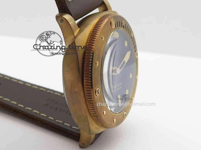PAM671 T Bronzo XF Best Edition Blue Dial On Dark Brown Leather Strap P.9010 V2