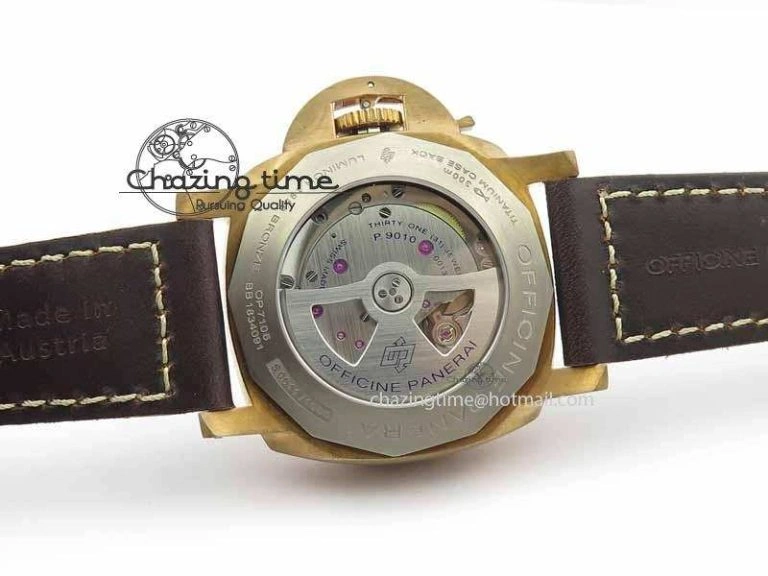 PAM671 T Bronzo XF Best Edition Blue Dial On Dark Brown Leather Strap P.9010 V2