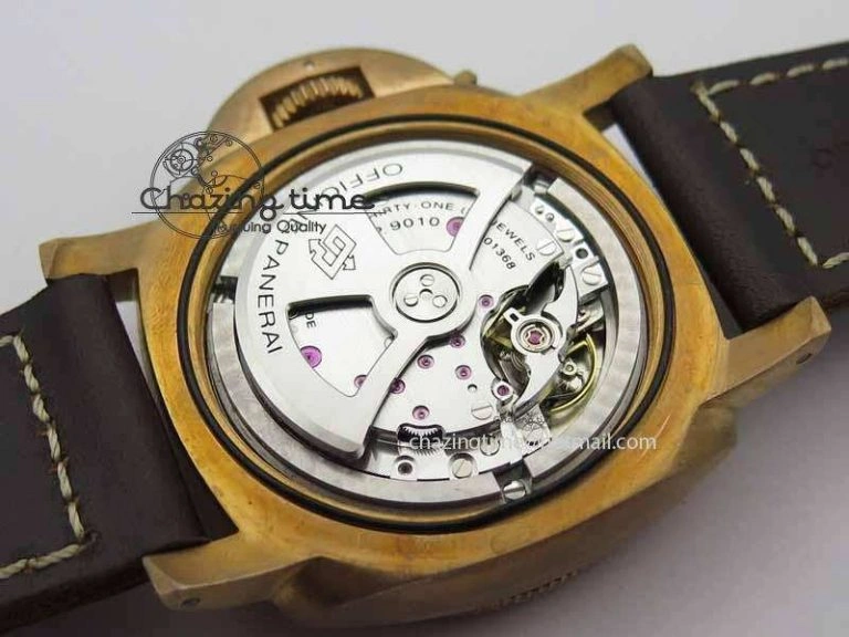 PAM671 T Bronzo XF Best Edition Blue Dial On Dark Brown Leather Strap P.9010 V2