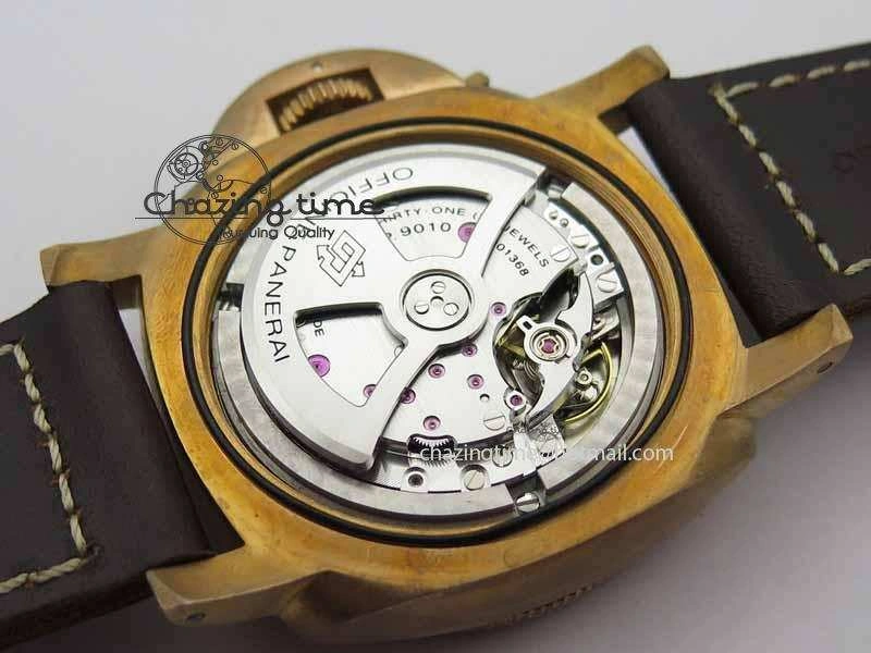 PAM671 T Bronzo XF Best Edition Blue Dial On Dark Brown Leather Strap P.9010 V2
