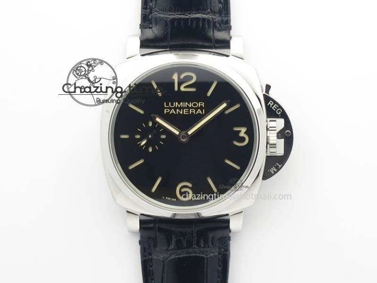 PAM676 Luminor Due 3 Days Acciaio V6F Best Edition On Black Leather Strap P.1000