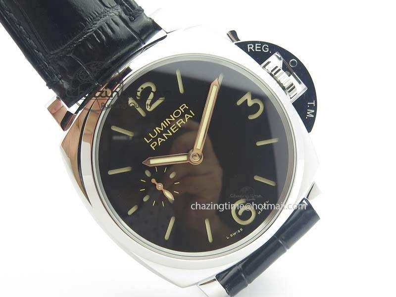 PAM676 Luminor Due 3 Days Acciaio V6F Best Edition On Black Leather Strap P.1000