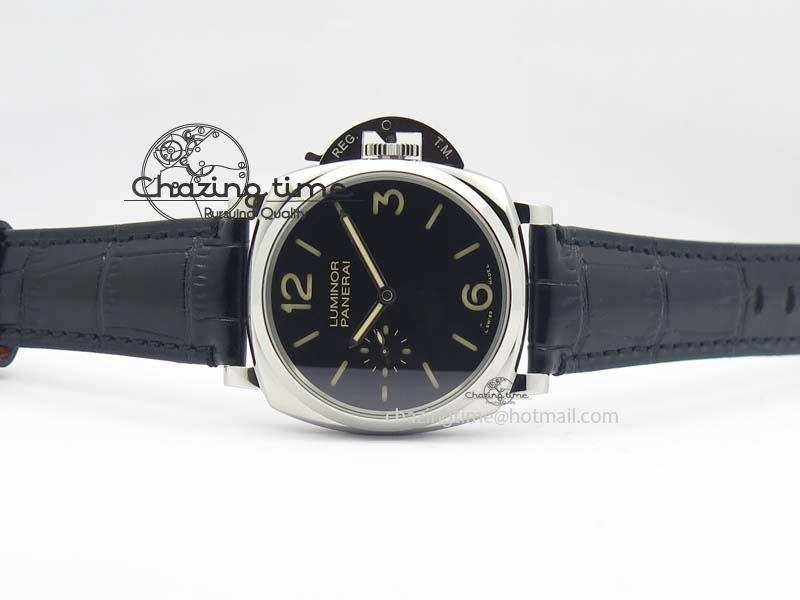 PAM676 Luminor Due 3 Days Acciaio V6F Best Edition On Black Leather Strap P.1000