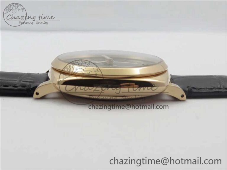 PAM677 Luminor Due 3 Days Acciaio RG XF Best Edition on Black Leather Strap P.1000