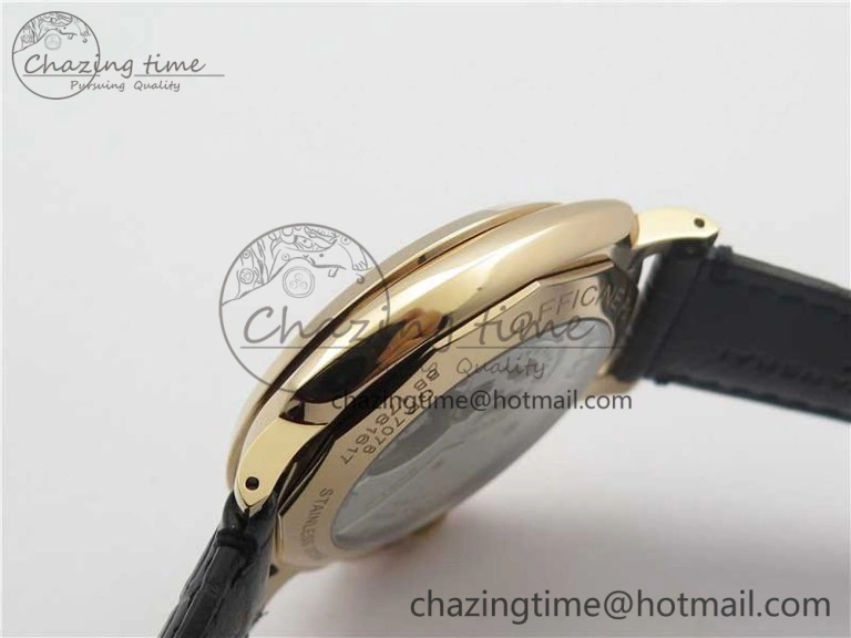 PAM677 Luminor Due 3 Days Acciaio RG XF Best Edition on Black Leather Strap P.1000