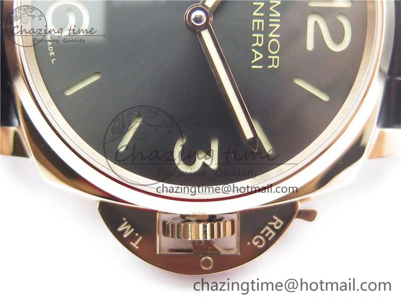 PAM677 Luminor Due 3 Days Acciaio RG XF Best Edition on Black Leather Strap P.1000