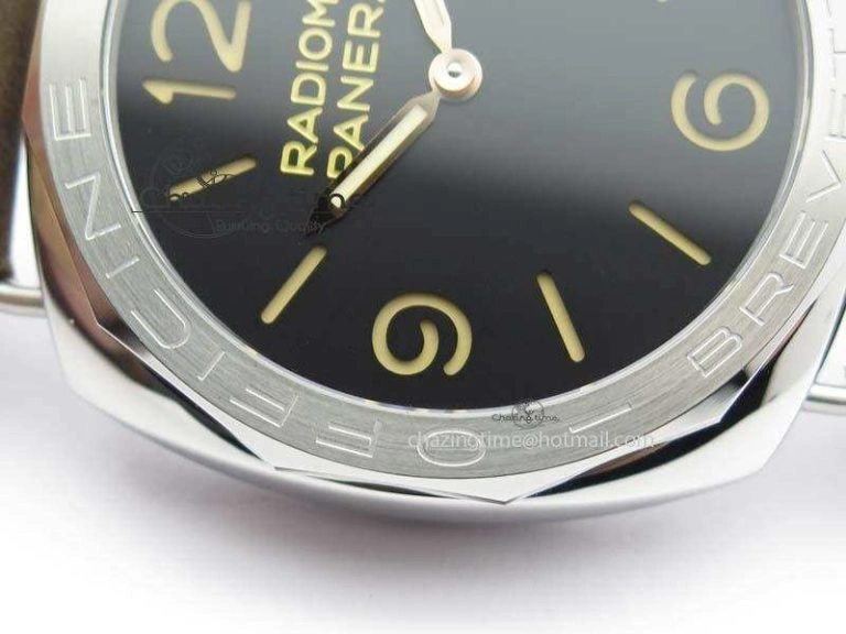 PAM685 Acciaio Brevettato SF Best Edition Black Dial On Brown Leather Strap P.3000 Super Clone