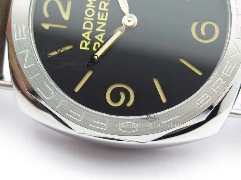 PAM685 Acciaio Brevettato SF Best Edition Black Dial On Brown Leather Strap P.3000 Super Clone