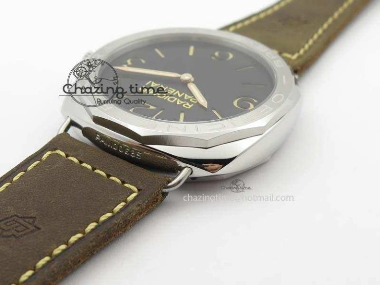 PAM685 Acciaio Brevettato SF Best Edition Black Dial On Brown Leather Strap P.3000 Super Clone