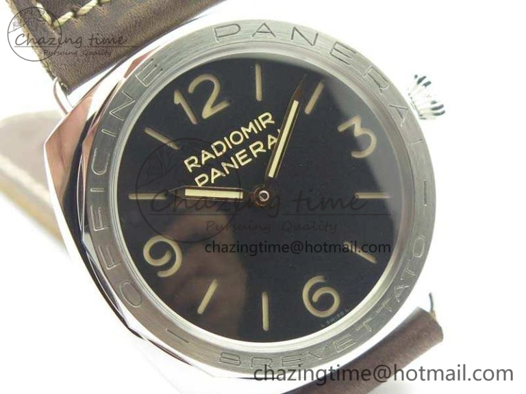 PAM685 SS ZF 1:1 Best Edition Black Dial On Leather Strap P.3000 Super Clone