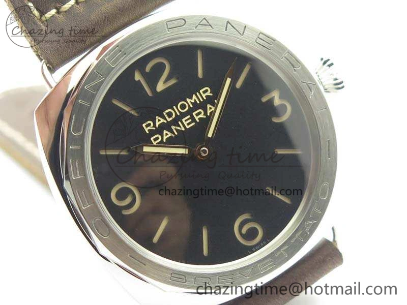 PAM685 SS ZF 1:1 Best Edition Black Dial On Leather Strap P.3000 Super Clone