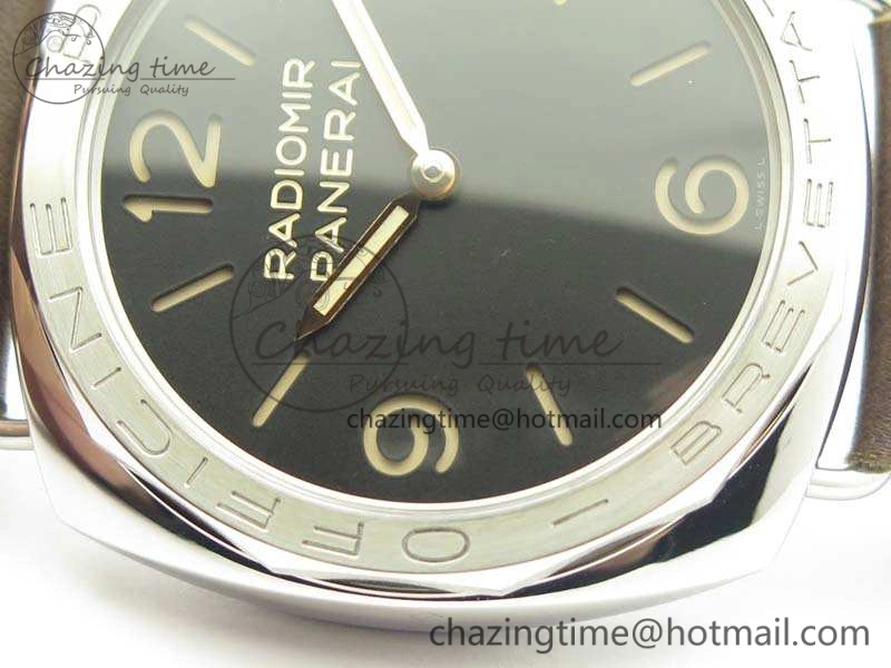 PAM685 SS ZF 1:1 Best Edition Black Dial On Leather Strap P.3000 Super Clone