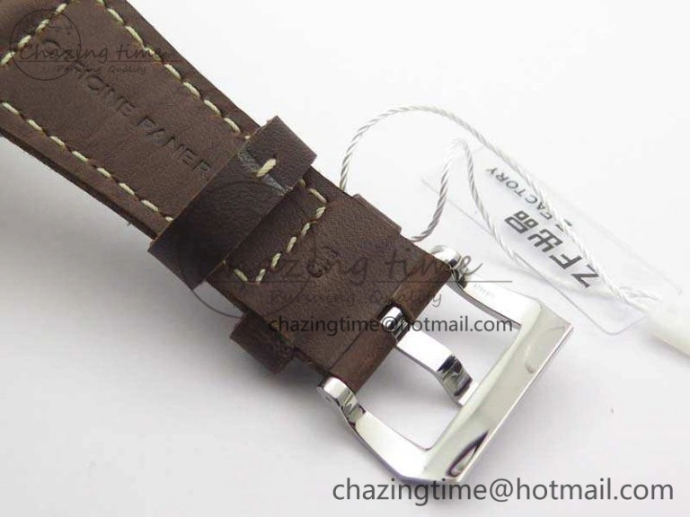 PAM687 Acciaio Brevettato ZF 1:1 Best Edition Brown Dial On Brown Leather Strap P.3000 Super Clone