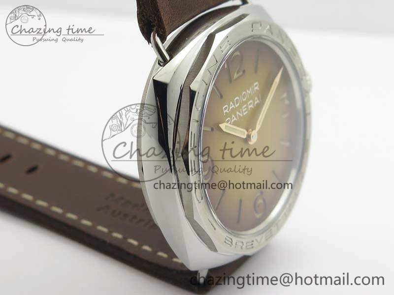 PAM687 Acciaio Brevettato ZF 1:1 Best Edition Brown Dial On Brown Leather Strap P.3000 Super Clone