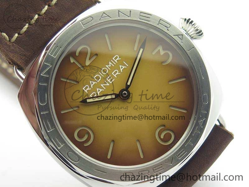PAM687 Acciaio Brevettato ZF 1:1 Best Edition Brown Dial On Brown Leather Strap P.3000 Super Clone