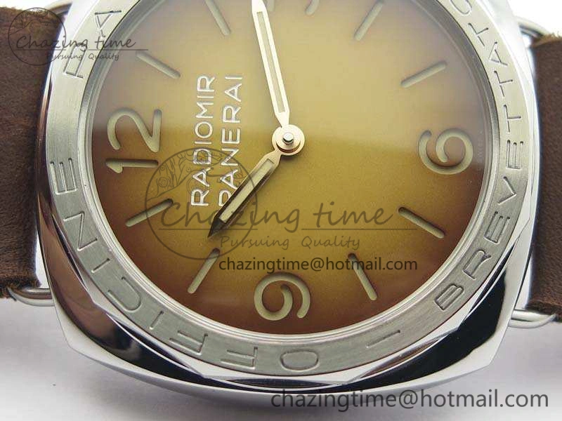 PAM687 Acciaio Brevettato ZF 1:1 Best Edition Brown Dial On Brown Leather Strap P.3000 Super Clone