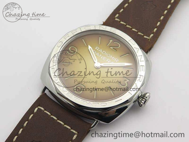 PAM687 Acciaio Brevettato ZF 1:1 Best Edition Brown Dial On Brown Leather Strap P.3000 Super Clone
