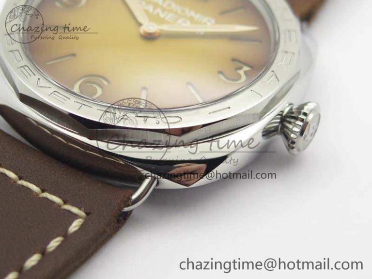 PAM687 Acciaio Brevettato ZF 1:1 Best Edition Brown Dial On Brown Leather Strap P.3000 Super Clone