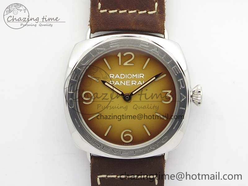 PAM687 Acciaio Brevettato ZF 1:1 Best Edition Brown Dial On Brown Leather Strap P.3000 Super Clone