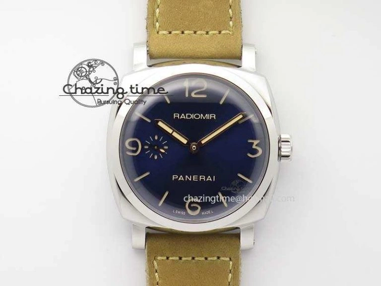 PAM690 Q SF Best Edition Blue Dial On Brown Leather Strap P.3000 Super Clone V2 ( Sapphire )