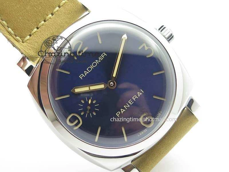 PAM690 Q SF Best Edition Blue Dial On Brown Leather Strap P.3000 Super Clone V2 ( Sapphire )