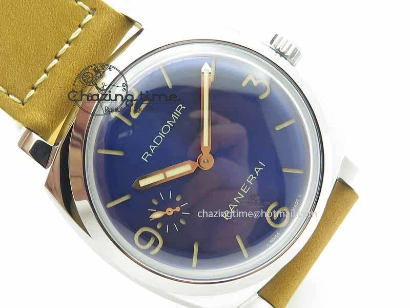 PAM690 S ZF Best Edition Blue Dial On Brown Leather Strap P.3000 Super Clone ( Sapphire )