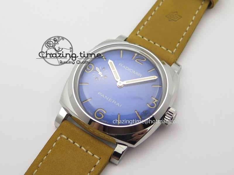 PAM690 S ZF Best Edition Blue Dial On Brown Leather Strap P.3000 Super Clone ( Sapphire )