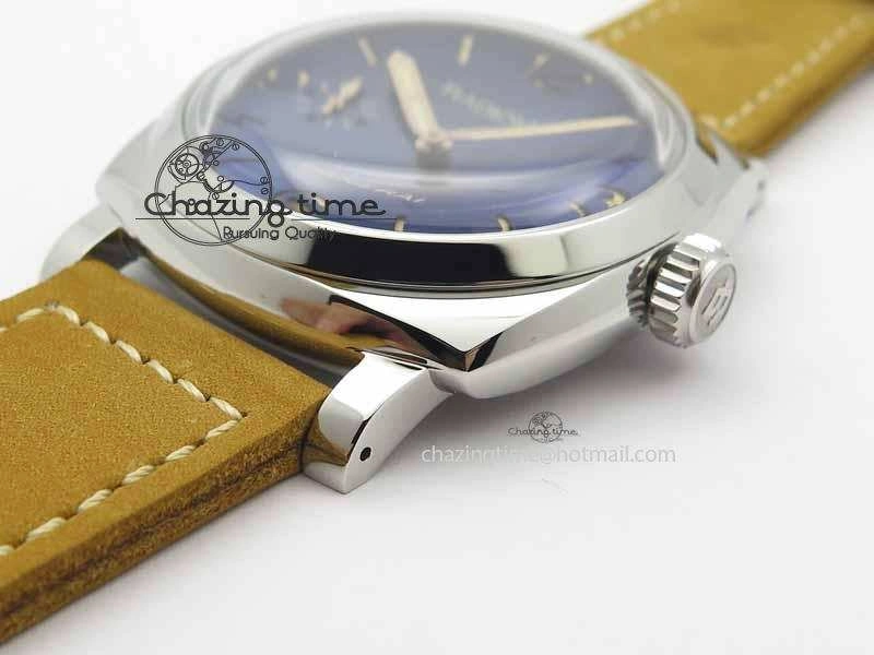 PAM690 S ZF Best Edition Blue Dial On Brown Leather Strap P.3000 Super Clone ( Sapphire )