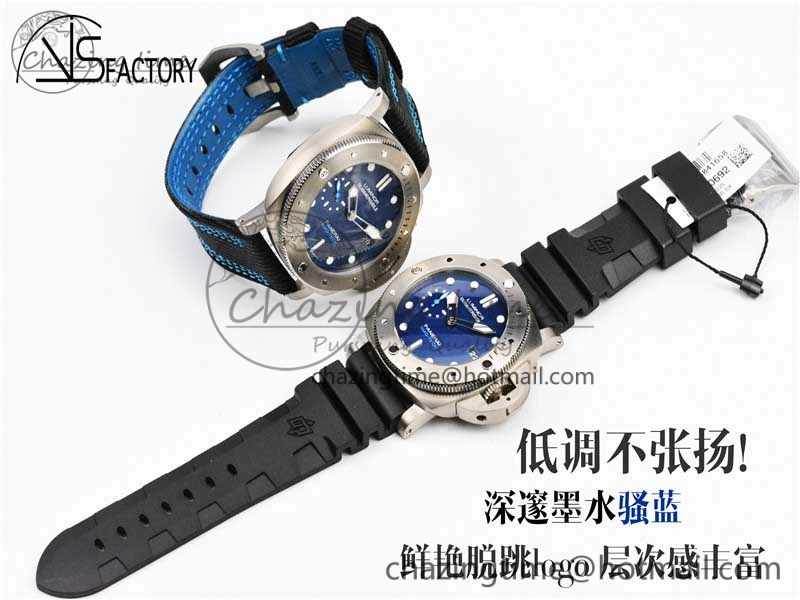PAM692 T Titanium VSF 1:1 Best Edition on Black Rubber Strap P.9010 Super Clone (Free Nylon Strap)